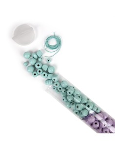 Tubo de cuentas de madera - Colores pastel 2