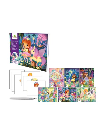 Kit Creativo Pockets Coloreado Mágico con Agua Mundos Fantásticos