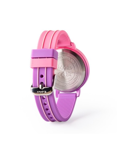 Reloj aprende la hora. Correa silicona. Color ROSA/PURPURA