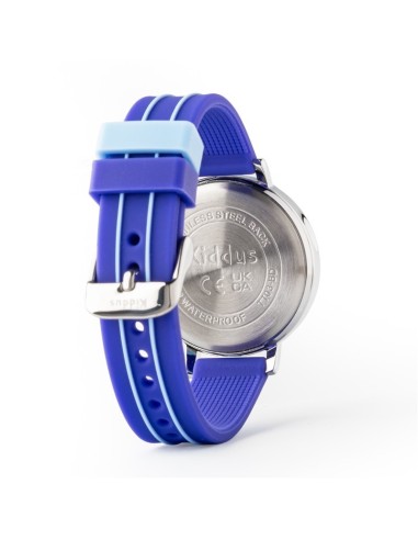Reloj aprende la hora. Correa silicona. Color AZUL liso