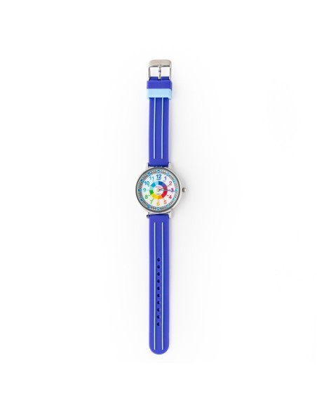 Reloj aprende la hora. Correa silicona. Color AZUL liso