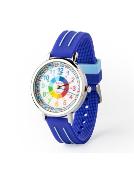 Reloj aprende la hora. Correa silicona. Color AZUL liso