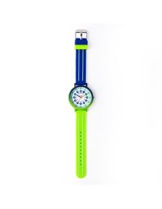 Reloj aprende la hora. Correa silicona. Color AZUL/VERDE 2
