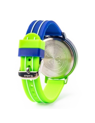 Reloj aprende la hora. Correa silicona. Color AZUL/VERDE