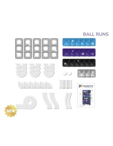 Pack Connetix Ball Run Galaxy con Luz 61 piezas
