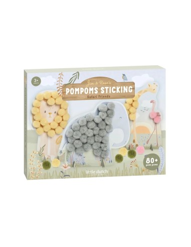 Tarjetas de Pompones Safari Friends Little Dutch