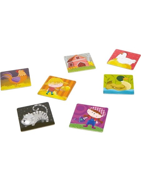 Goula - Memo: Loto Animales Granja, Juego Educativo de Memoria