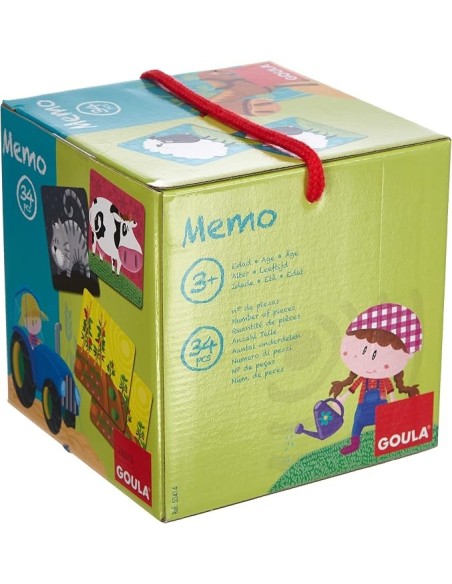 Goula - Memo: Loto Animales Granja, Juego Educativo de Memoria