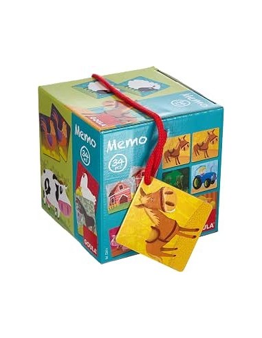 Goula - Memo: Loto Animales Granja, Juego Educativo de Memoria