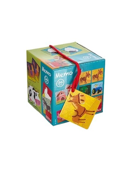 Goula - Memo: Loto Animales Granja, Juego Educativo de Memoria