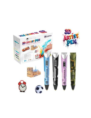 3D Artist Pen con 6 colores de recambios y mecanismo retráctil