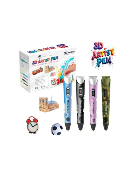 3D Artist Pen con 6 colores de recambios y mecanismo retráctil