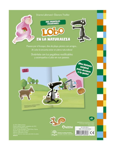Libro de Pegatinas Reutilizables Lobo en la naturaleza