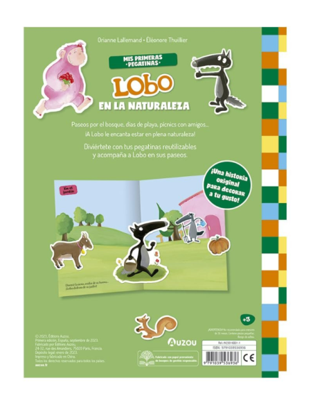 Libro de Pegatinas Reutilizables Lobo en la naturaleza