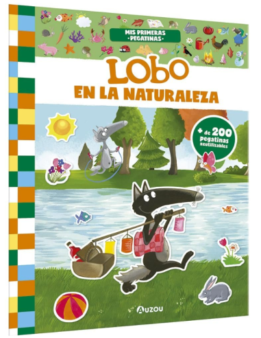 Libro de Pegatinas Reutilizables Lobo en la naturaleza