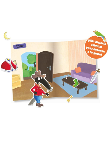 Libro de Pegatinas Reutilizables Lobo Disfraces