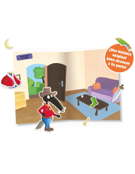 Libro de Pegatinas Reutilizables Lobo Disfraces