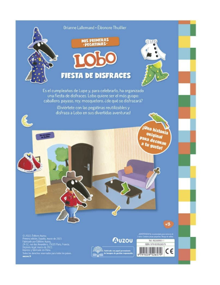 Libro de Pegatinas Reutilizables Lobo Disfraces