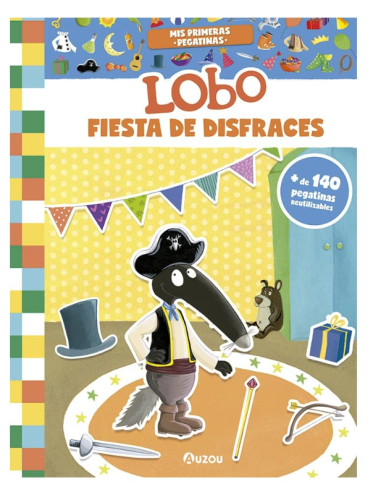 Libro de Pegatinas Reutilizables Lobo Disfraces