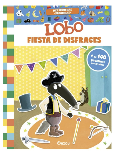 Libro de Pegatinas Reutilizables Lobo Disfraces