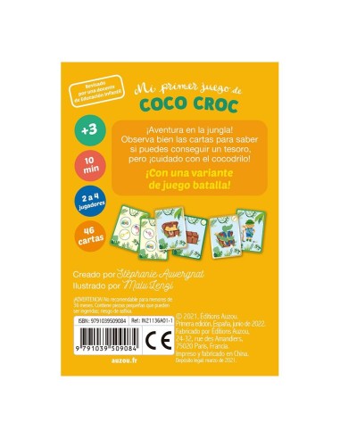 Juego de cartas Coco Croc  Auzou