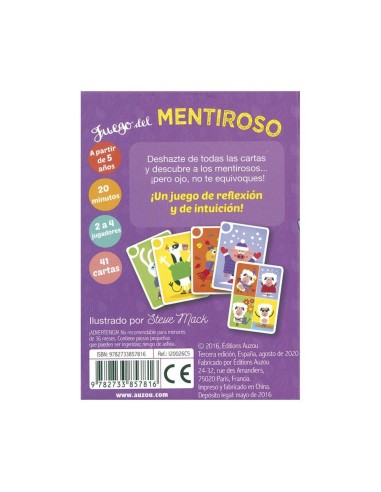 Juego de cartas Mentiroso Auzou