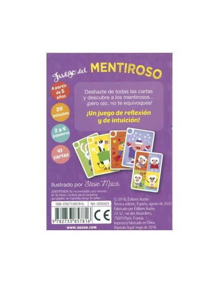 Juego de cartas Mentiroso Auzou