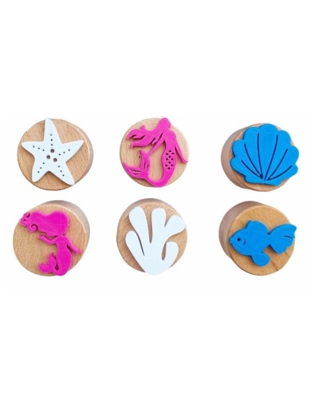 Sellos de Madera para Plastilina o Arena Sirena