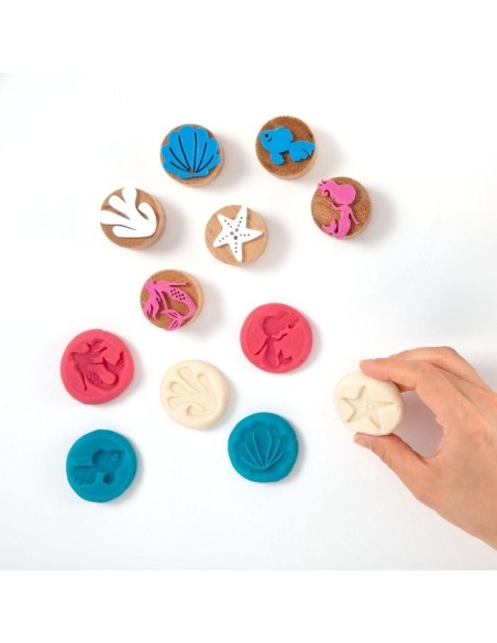 Sellos de Madera para Plastilina o Arena Sirena