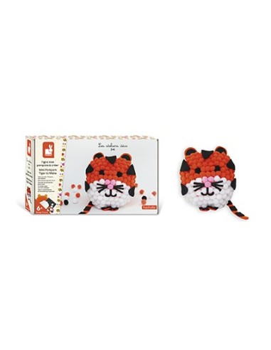 TIGRE DE MINI POMPONES PARA CREAR