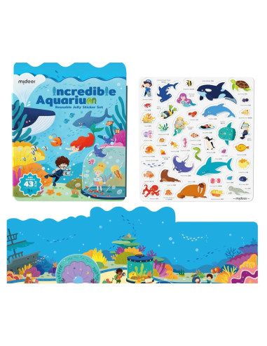 Juego de pegatinas reutilizables de gel Mideer para acuario