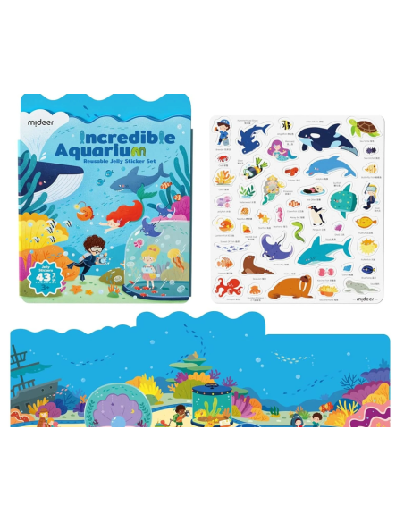 Juego de pegatinas reutilizables de gel Mideer para acuario