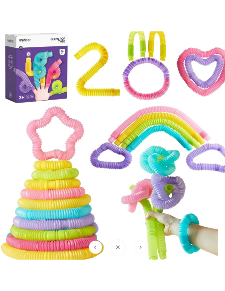 Juego de tubos Mideer con folleto y bolas luminosas