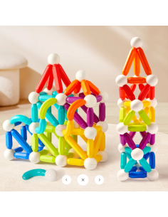 Juego de palitos magnéticos de construcción mideer (60 piezas) 2