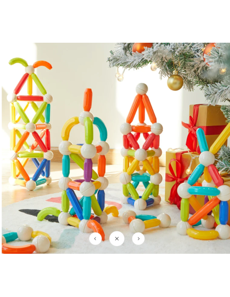 Juego de palitos magnéticos de construcción mideer (60 piezas)