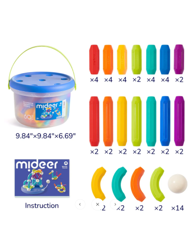 Juego de palitos magnéticos de construcción mideer (60 piezas)