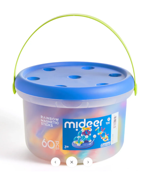 Juego de palitos magnéticos de construcción mideer (60 piezas)