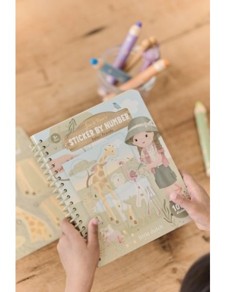Libro de pegatinas por Números  Safari Friends Little Dutch