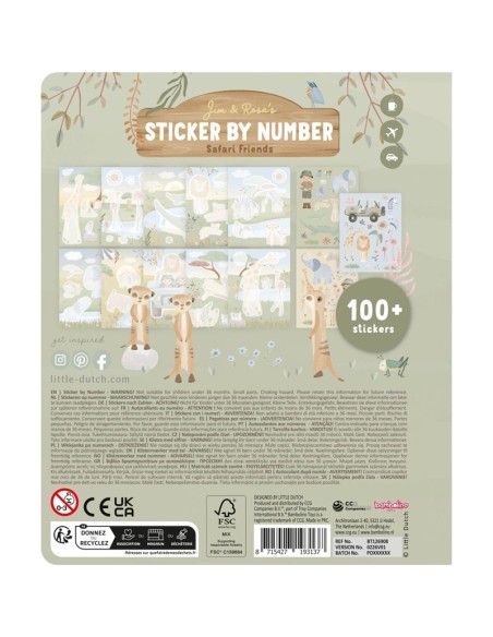 Libro de pegatinas por Números  Safari Friends Little Dutch