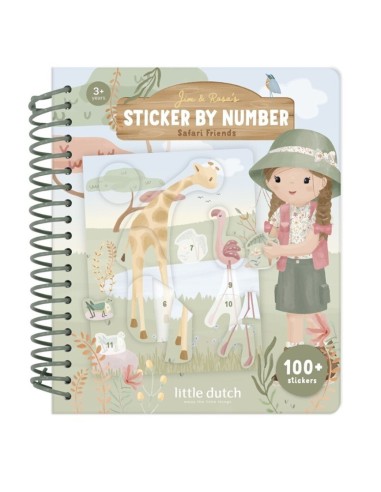 Libro de pegatinas por Números  Safari Friends Little Dutch