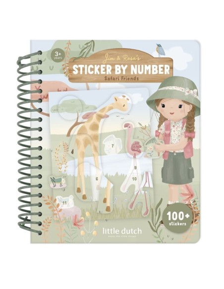 Libro de pegatinas por Números  Safari Friends Little Dutch