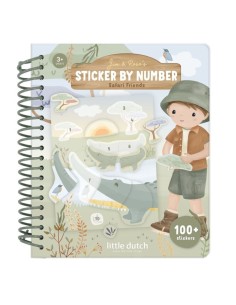 Libro de pegatinas por Números Jim Safari Friends Little Dutch