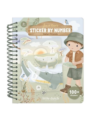 Libro de pegatinas por Números Jim Safari Friends Little Dutch
