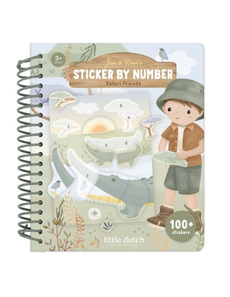 Libro de pegatinas por Números Jim Safari Friends Little Dutch