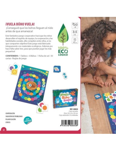 Vuela Búho Vuela - Juego cooperativo infantil - Lúdilo